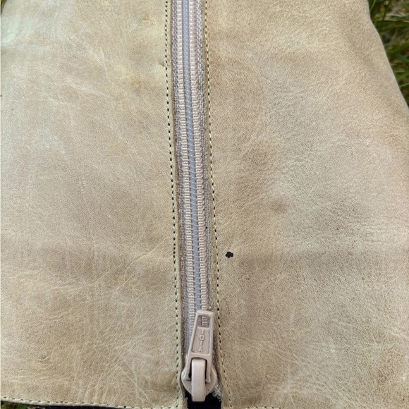 Vintage tall leather fashion boots light beige round toe side zip boots 8 - Picture 8 of 12